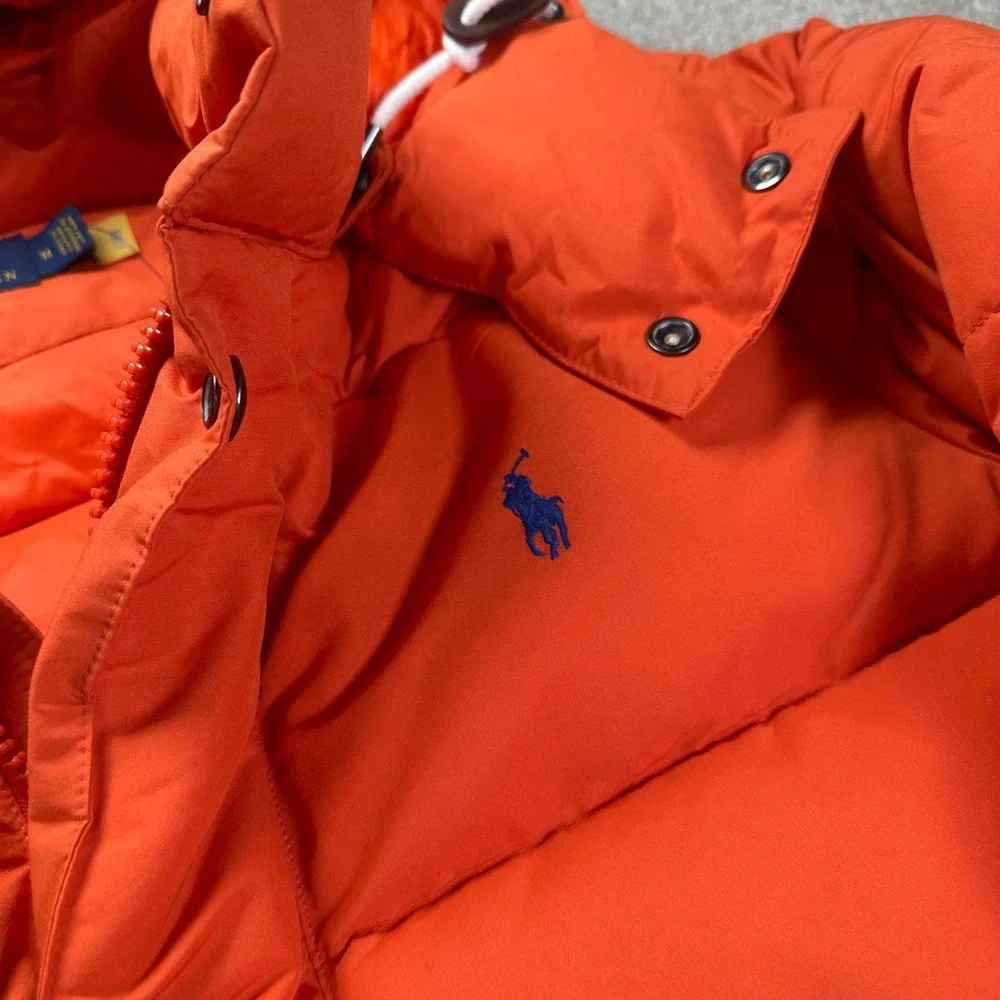 Polo Ralph Lauren Men's Orange‎ Puffer Down Jacket Size Medium